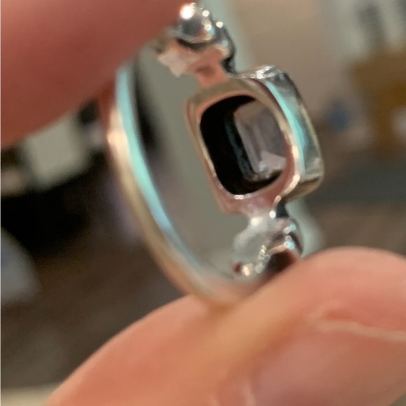 Silpada Amethyst ring features rectangular faceted bezel-set stone - Picture 2 of 7